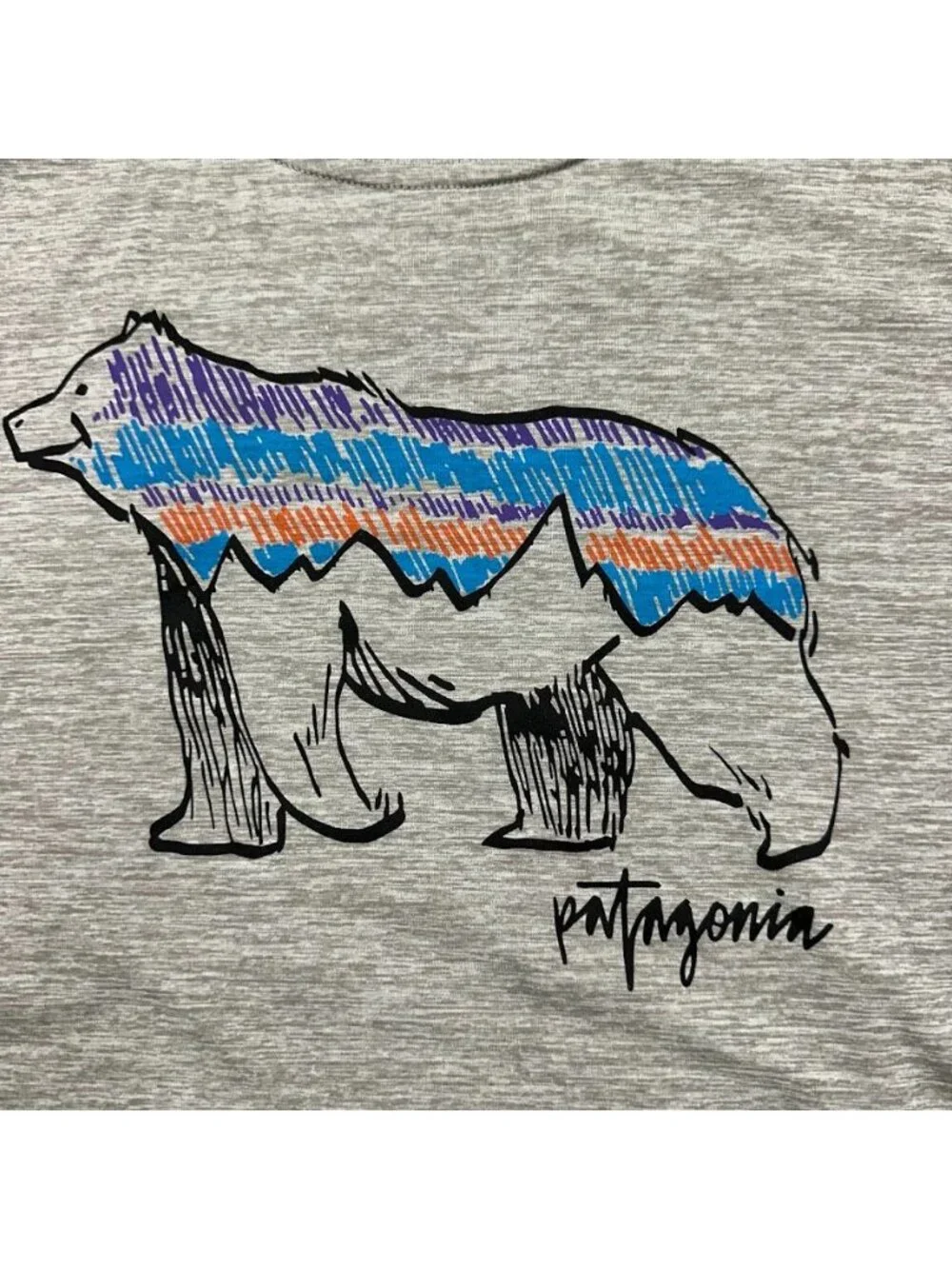 Patagonia Capilene Cool Daily T Shirt Bear Graphic Short Sleeve Boys Size S 7-8
